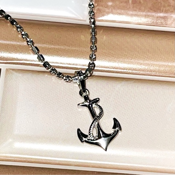 Other - 925 Mariner Necklace, Solid Sterling Silver Anchor pendant w/ chain Best Gift